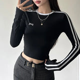 Zingj Wind Contrast Color Stitching Round Collar Short Sleeve T-Shirt Women's 2024 Summer Bow Embroidered INS New