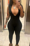 2023 New Women Tank Jumpsuit Pencil Pants Summer Solid Sexy Deep V-neck Backless Romper Female Sport Stretch