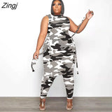 Sport 2 Piece Set Camouflage Women's Set Summer Loose Top+Lounge Pants Suit Tracksuit