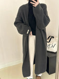 Zingj Wind Knitting Long Armband Coat Female Winter New Net Version Over The High Senior Sweater