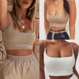 Womens Summer Camis Tanks Tops Sleeveless Cotton Bustier Unpadded Bandeau Bra Vest Crop Top Seamless