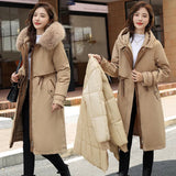 Detachable Long Draw Rope To Collect Waist Pie To Overcome Cotton-Padded Jacket 2023 New Korean Version Fashion Warm Down Cotton-Padded Clothes Female Tide-Outfit