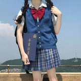 Women Sweater Vests Embroidery V-neck Preppy Style Fashionable All-match Ulzzang Schoolgirls JK Streetwear Kawaii Sweet