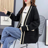 Zingj And South Korea Autumn And Winter New Korean Version Loose In Long Pocket College Fashion Sweater Cardigan Coat Female