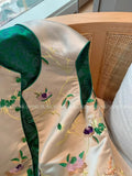 Chinese Style Song Jinpan Buckle Jacquard Vest Female 2024 Spring And Autumn Vintage Tang Dress Folded And Worn On The