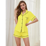 Zingj Suit Suit Cardigan Short-Sleeved Shirt Shorts Summer Pajamas