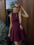 Summer Fashion Temperament Wide Swing Bow Trim Sleeveless Dress Dress Woman