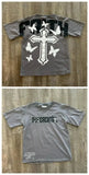 T-Shirt Y2K Hip-Hop Letter Retro Cross Graphic Print Oversized T-Shirt Men's Round Neck Cotton Short-Sleeved Shirt 211-0-Outfit