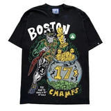 Men's T-Shirt Pure Cotton Street Clothing Animation Leisure Oversized Basketball Printed Short-Sleeved Shirt
