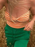 Twist Cutout Crop Bandeau Top-Outfit
