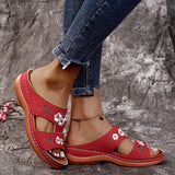 Summer New Women's Shoes Hollow Flowers Embroidered Sandals Slope And Large Size Women's