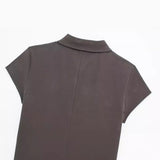 New POLO Collar With Belt Short-Sleeved Mini Dress