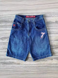Shorts, Y2K Pants, Harajuku, Hip-Hop, Lucky Seven, Vintage Blue Baggy