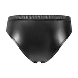 Zingj Men's Close-Fitting Matte Leather Triefs Sexy Open File Lekhoers Size Accurate No