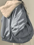 Reversible Oversize Fleece Hooded Jacket-Outfit