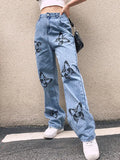 Print Is Slim And Simple Jeans Woman-Outfit