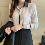 White Women Tops and Blouses Elegant OL Long Sleeve Shirts Female Slim Blusas Office Lady Work Wear