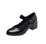 Zingj Shoes Spring / Summer 2023 Breathable Women's Shoes Thick Heel Soft Sole Work Shoes Casual Comfortable Black Medium Heel