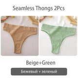 Women's thong High Waisted Seamless Women's Panties Comfortable Briefs 6 Solid Colors S-XL Sexy Underpants For