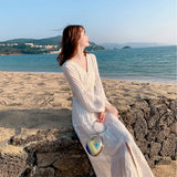 Zingj White Beach Dress Beach Holiday Dress Dress Super Fairy Sanya Wear Photo Clothes Female