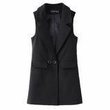 Zingj Vest Female 2024 Spring And Autumn New Korean Version Slim Sleeveless Vest Vest Long Vest Coat