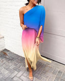 Independent Station Sexy And Popular Style Oblique Shoulder Single-Sleeved Dress For