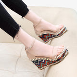Zingj Wedge Sandals Women 23 New Summer Platform Shoes With A Hemp Heel Waterproof
