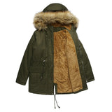 Winter Jacket Women Parka Fashion Long Coat Wool Liner Hooded Parkas Slim With Fur Collar Warm Snow Wear Padded