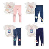 Pieces Kids Children Girls Clothes Set Little Girl Summer Cartoon Print T Shirt and Pants Leggings Outfits Clothing