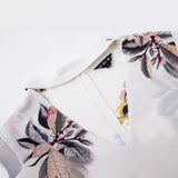 New Spring 2024 Style Neck V-Collar Printed Seersucker