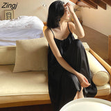 Dress Women Chic Pure Holiday Summer Simple Sleeveless Backless Design Ladies Sundress Loose Maxi Vestido All-match