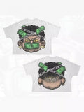 T-Shirt Hip-Hop Fun Cartoon Pattern Printing Oversized T-Shirt Original Gothic Cotton Short