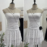 Shooting Retro Lace Spell To Receive Waist-Meared Tective Dress Sexy Collared Cake Dress Small Man Short Dress