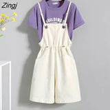 Women Lovely Wide-leg S-4XL Harajuku Korean Ulzzang Streetwear School Girls Female Casual Trendy Playsuits Summer