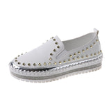 Size Casual Shoes For Women In Spring 2023 New Love Shoes With Thick And Flat Rivets And Fashionable Women's
