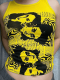 Gothic Screen Print Crop Tank Top- Outfit