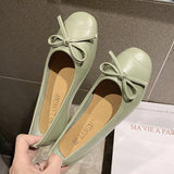 Version 2024 New Summer Round Head Shallow Bow Flat Shoes Grandma Shoes Retro Fairy Style