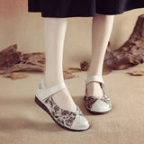 Zingj Summer New Leisure Flat Shoes National Style Printed Leather Women's Sandals Breathable And Comfortable Mother