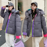 Cotton-Padded Jacket Women's Clothing 2024 New Fashion Design Sense Small Hood Short Loose And Thick Bread Jacket Cotton-Padded Jacket Coat-Outfit