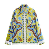 Summer Halter Scarf Blouse Printed Vertical Trousers