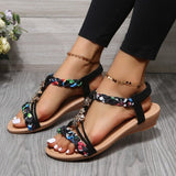 2025 Fashion Sandals Women Bohemian Metallic Tight With Toe Beach Shoe