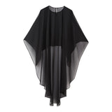 New Pure Color Tulle Asymmetrical Cloak Coat