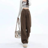 Vintage High Waist Straight Baggy Jeans-Outfit