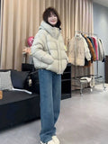 Soft Waxy Puff Down Jacket Women's Short Winter 2024 New Thick Small White Duck Down Bread Coat Tide-Outfit