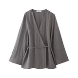 Zingj Women's French Kimono High Waisted Straight Set