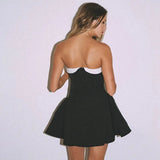 Strapless Upturned Flare Mini Dress- Outfit