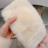 Sweet Hot Girl Pink Bow Neck Scarf Women's Autumn/Winter Faux Fur Cute Fury Scarf Fashion Female Trendy