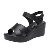 Heel Sandals Women's Summer New Waterproof Table Thick Soles Mom Sandals Large Size 4143 Muffin Bottom Fish Mouth