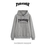 Fall New American Version Of Classic Flame Hooded Hoodie Men's Round Collar Loose Couple Hooded Jacket Ins