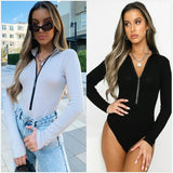 Zingj Women's Fall / Winter New Ins Wind Long-Sleeved T-Shirt Standing Collar Slim Jumptop With Body Bottom